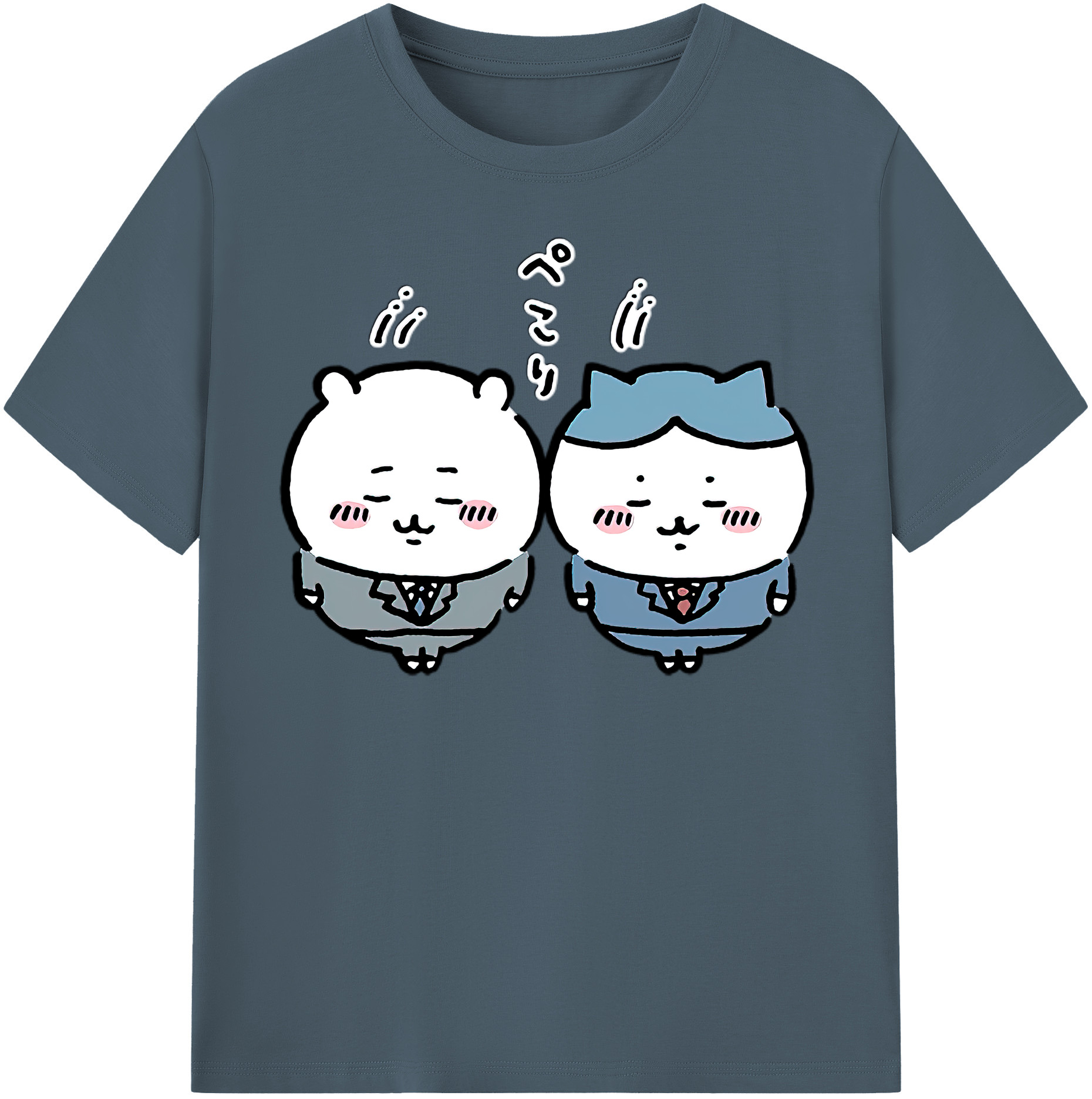 （画像用） ちいかわ ハチワレ Chii-kawa hachiware 綿100％半袖Tシャツ（フロントプリント）